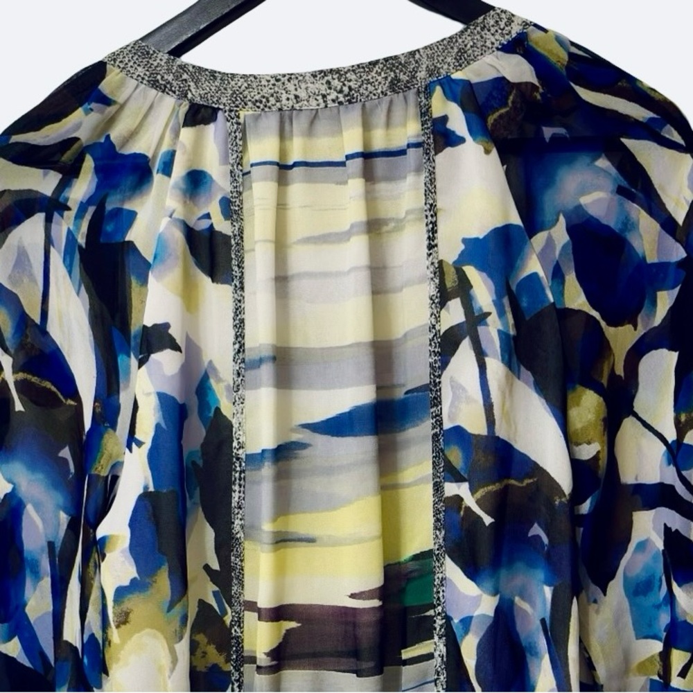 Calvin Klein Whimsigoth Floral Polka Dot Mixed Print Tunic Top XS - Picture 5 of 13